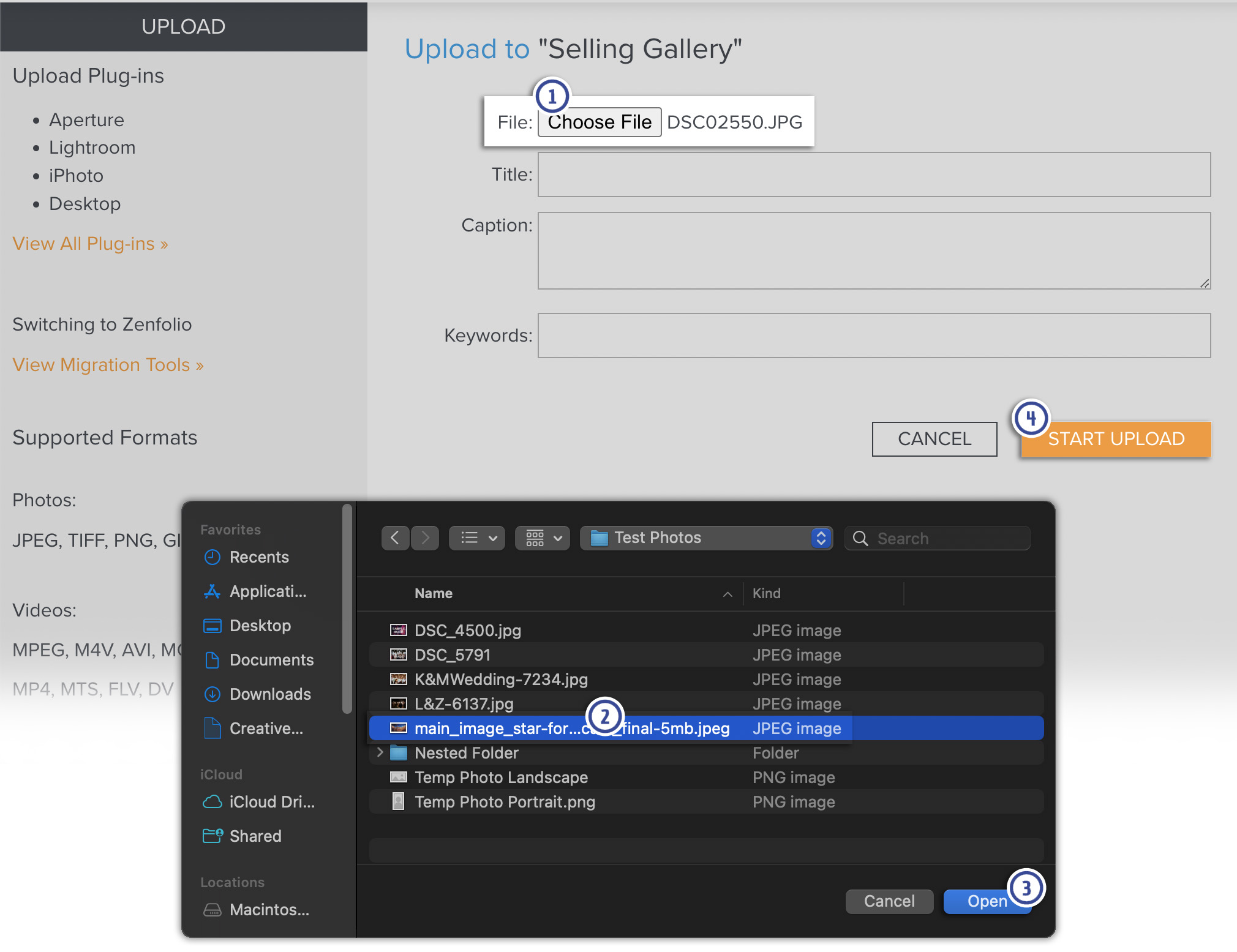 Using Zenfolio Single File Uploader Zenfolio