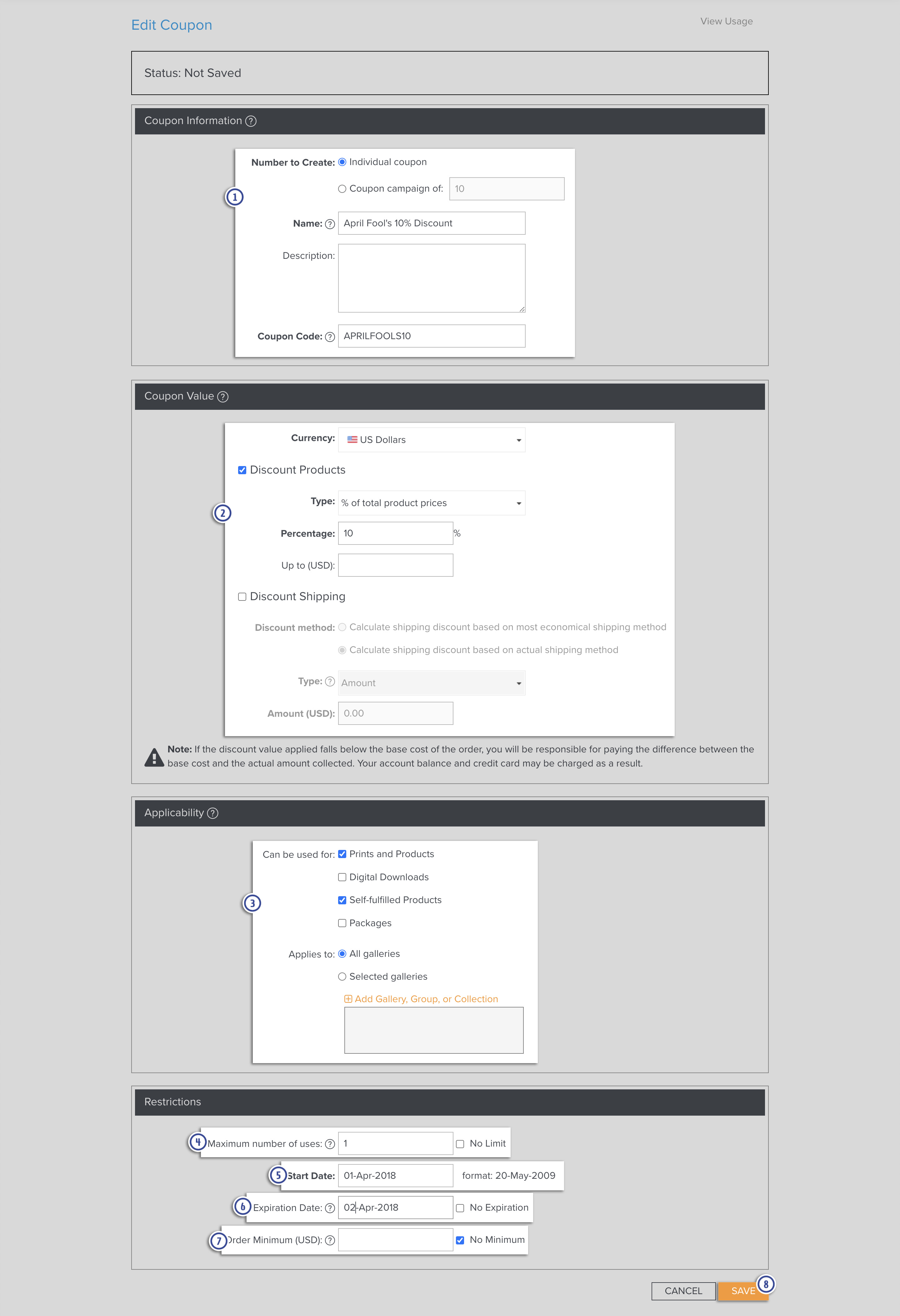 Creating Coupons that your Clients can use to receive Discounts on