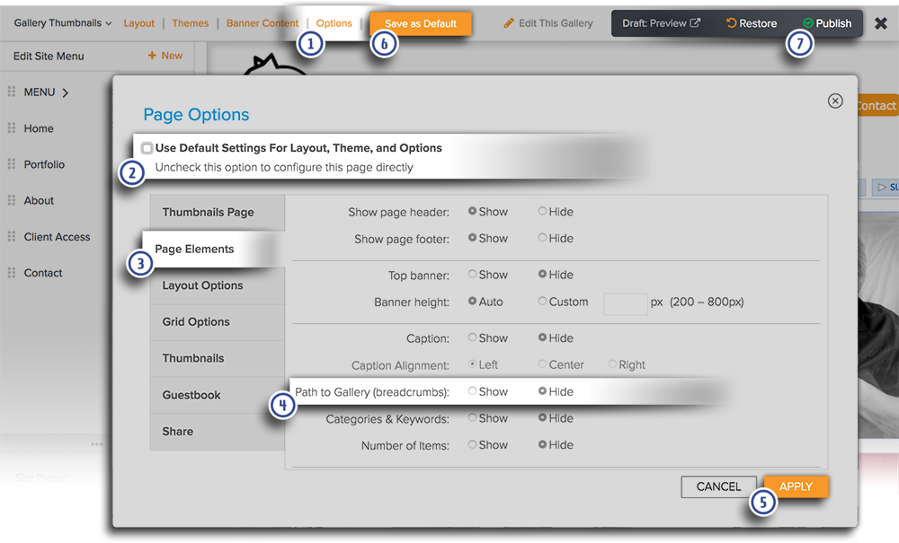 How to Hide Breadcrumbs Zenfolio
